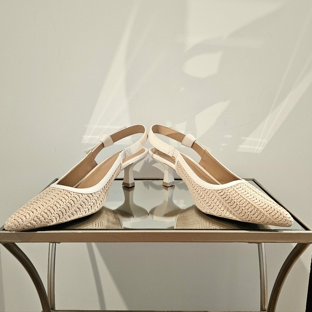 Women's Milan Raffia Slingback Heels, Size 9